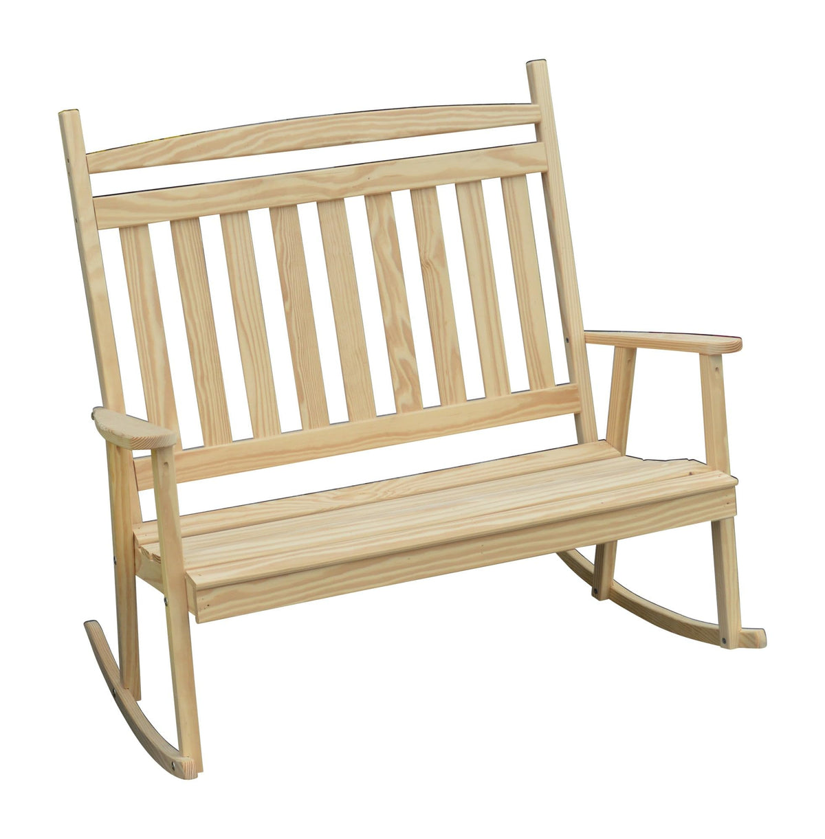 51 Inch Unfinished Pine Wood Double Rocking Chair U97612