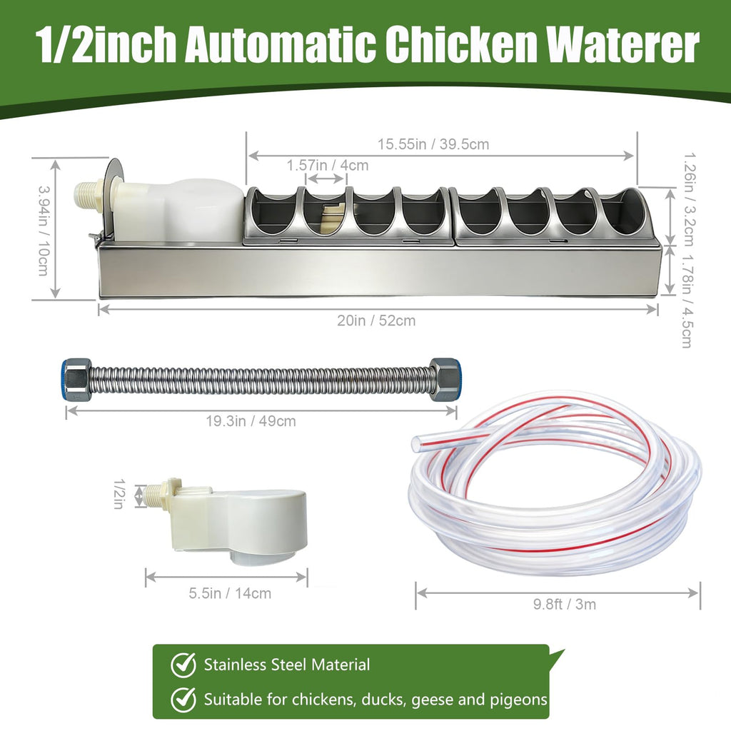 Automatic Stainless Steel Poultry Waterer K7391