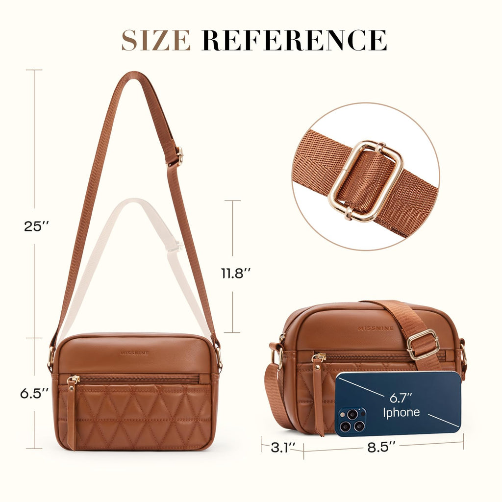Quilted Crossbody Purse with Adjustable Strap O567
