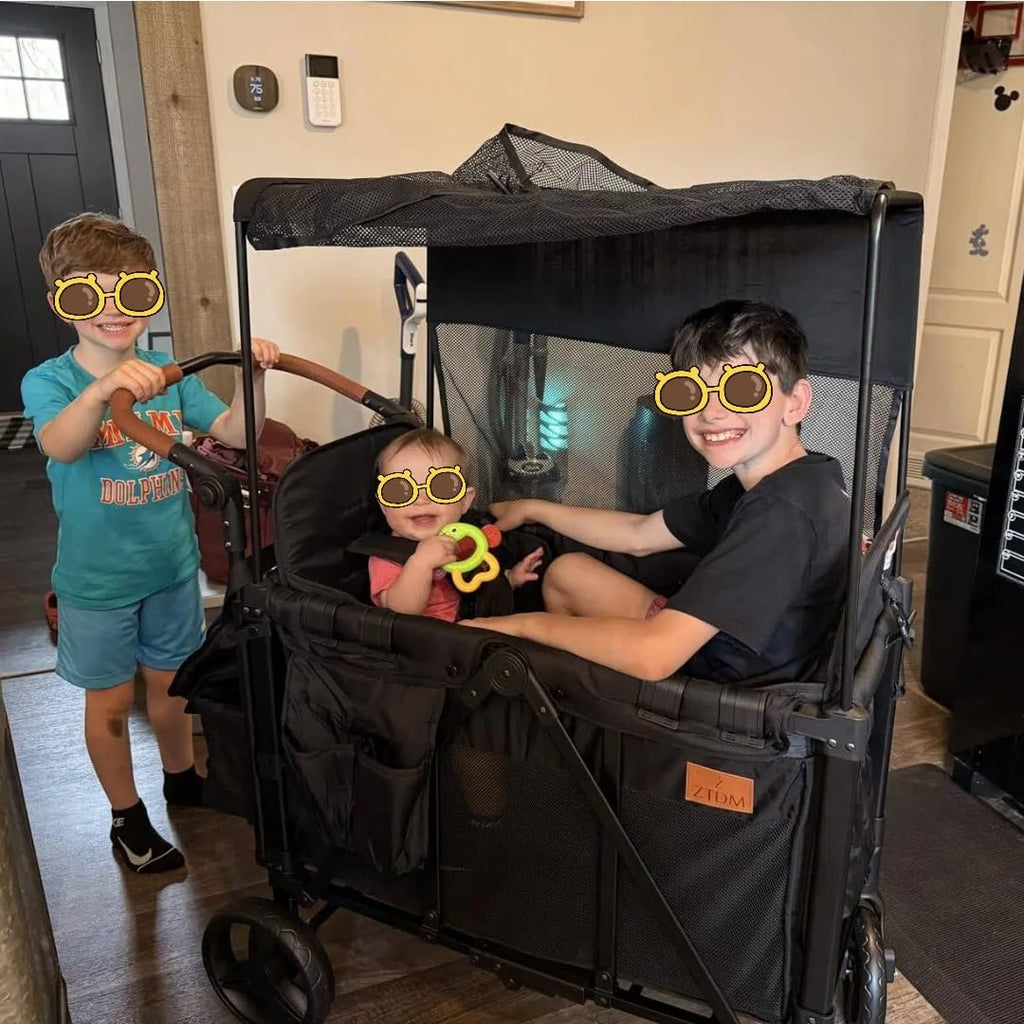 Foldable All-Terrain Double Wagon Stroller with Canopy C387172