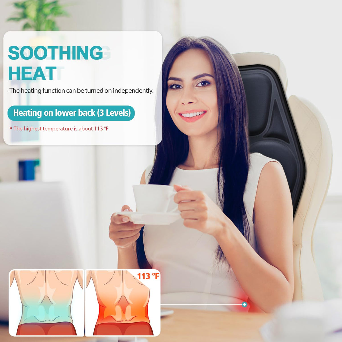 Heated Massage Seat Cushion Pad Q332