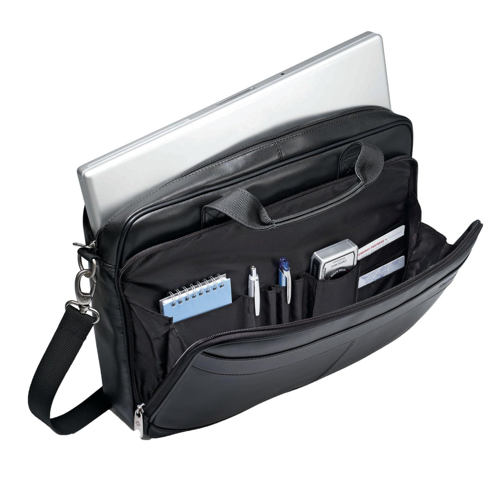 Leather Slim Briefcase V8954