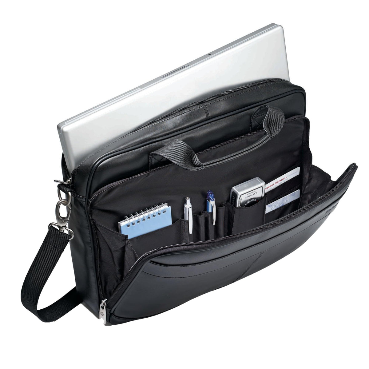 Leather Slim Briefcase V8954