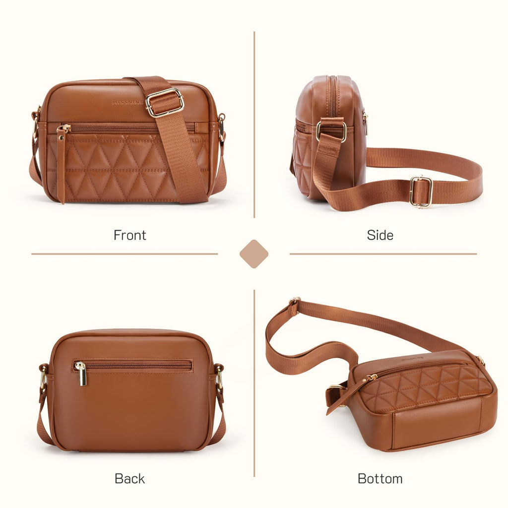 Quilted Crossbody Purse with Adjustable Strap O567