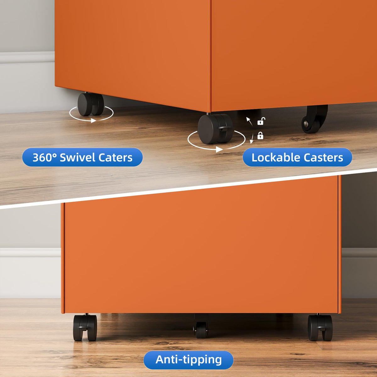 3 Drawer Metal Rolling File Cabinet O222992