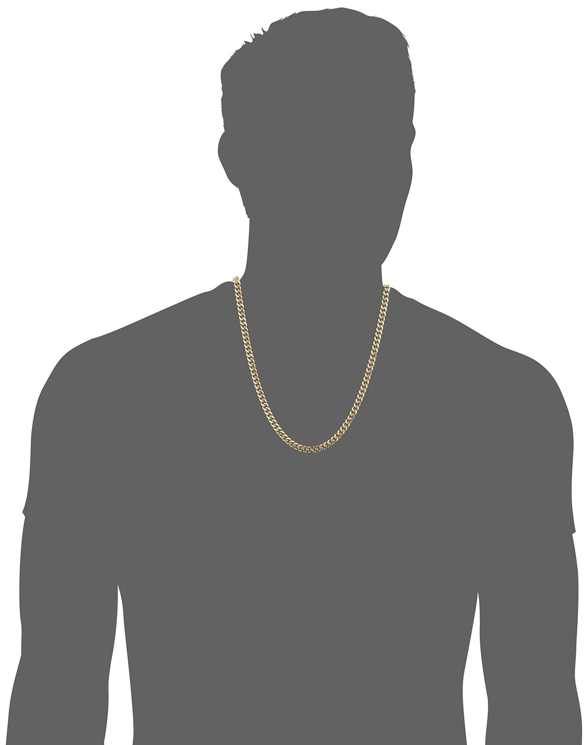 Men's 18K Gold Plated 6mm Cuban Curb Chain Link Necklace A933
