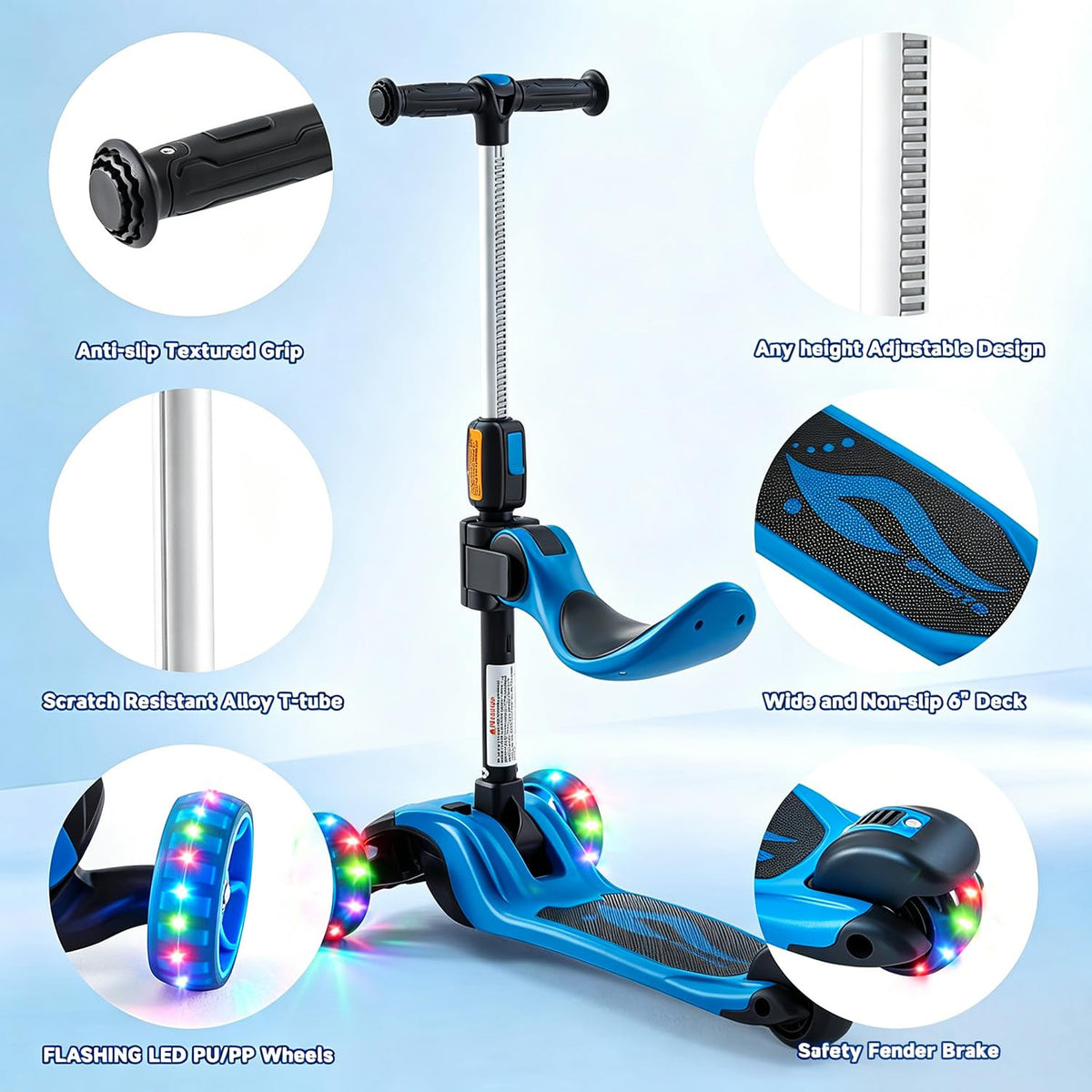 2-in-1 Folding 3 Wheel Kick Scooter N807310