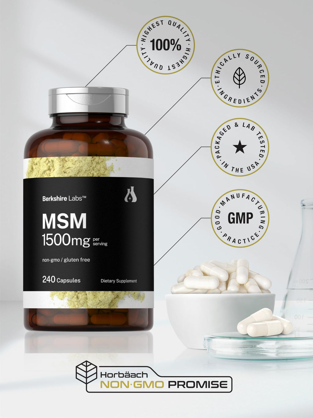 MSM Capsules 1500mg 240 Count S472