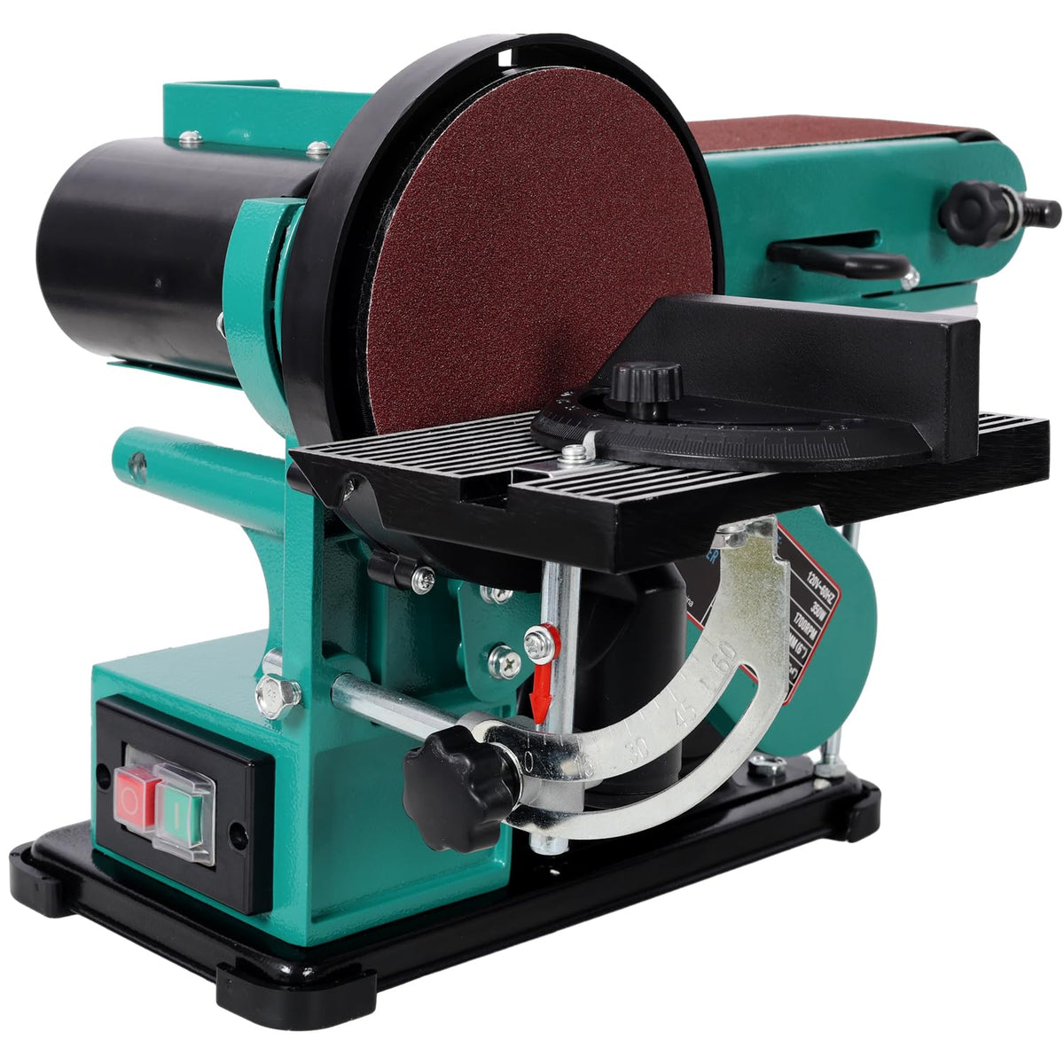 4" x 36" Belt Sander 6" Disc Polisher Grinder Steel Green High-Torque Power Tool Q40232