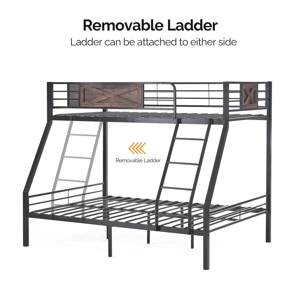 Twin Over Full Metal Bunk Bed with 2 Storage Drawers Z1068