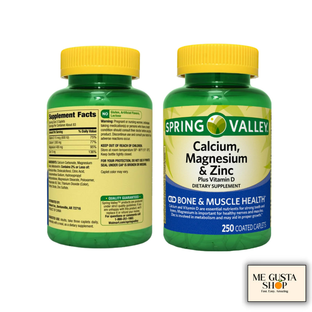 Calcium Magnesium Zinc Plus Vitamin D3 Caplets 500 Count A911