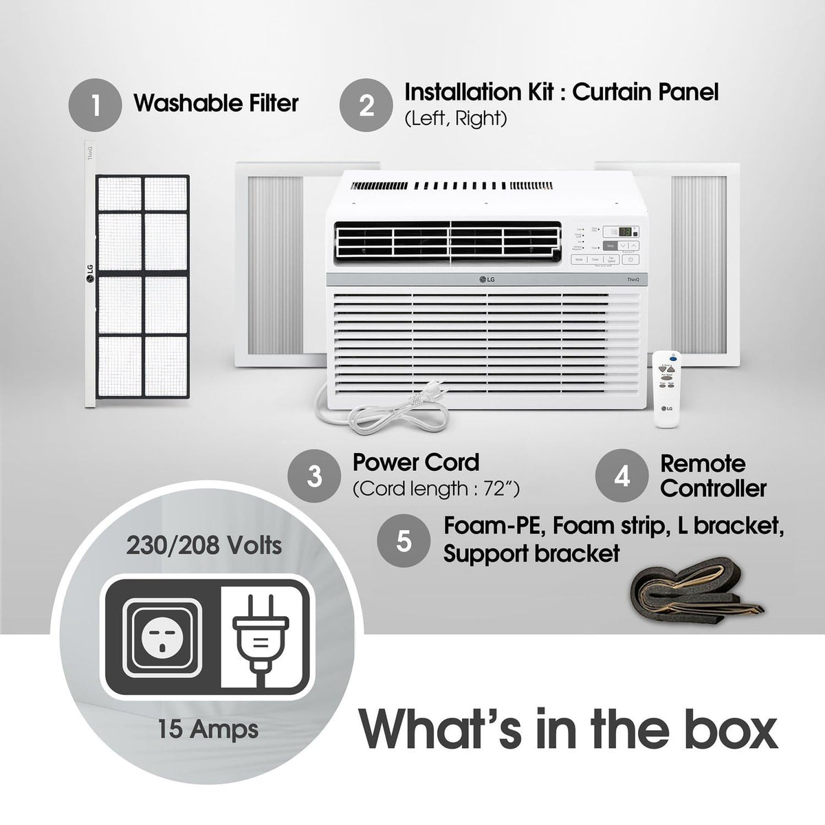 18,000 BTU White Window Air Conditioner A864