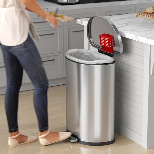 13.2 Gallon Stainless Steel Step Trash Can K76519