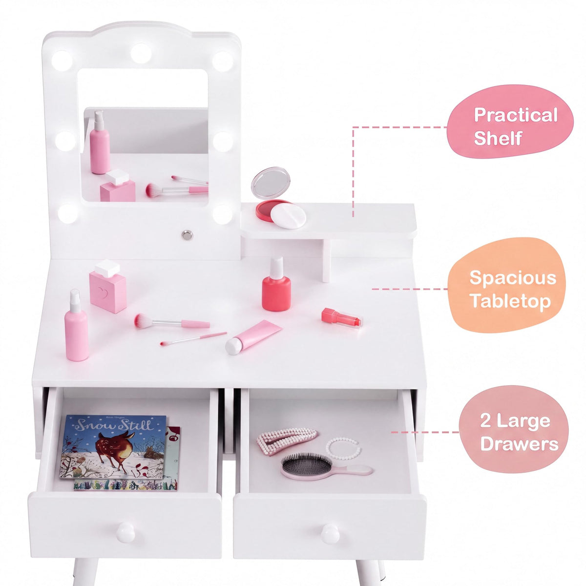 Kids Vanity and Chair Set Q2198