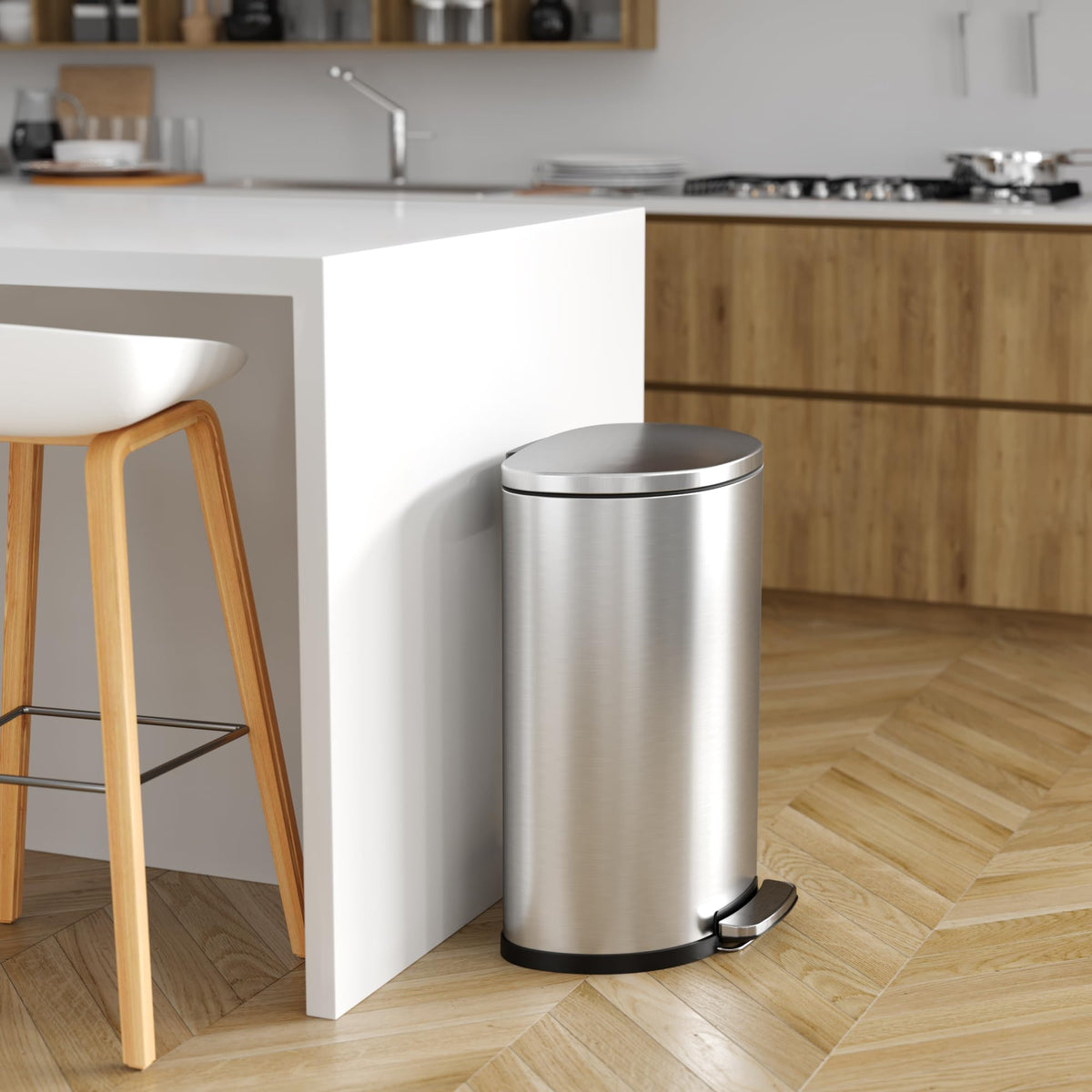 13.2 Gallon Stainless Steel Step Trash Can K76519