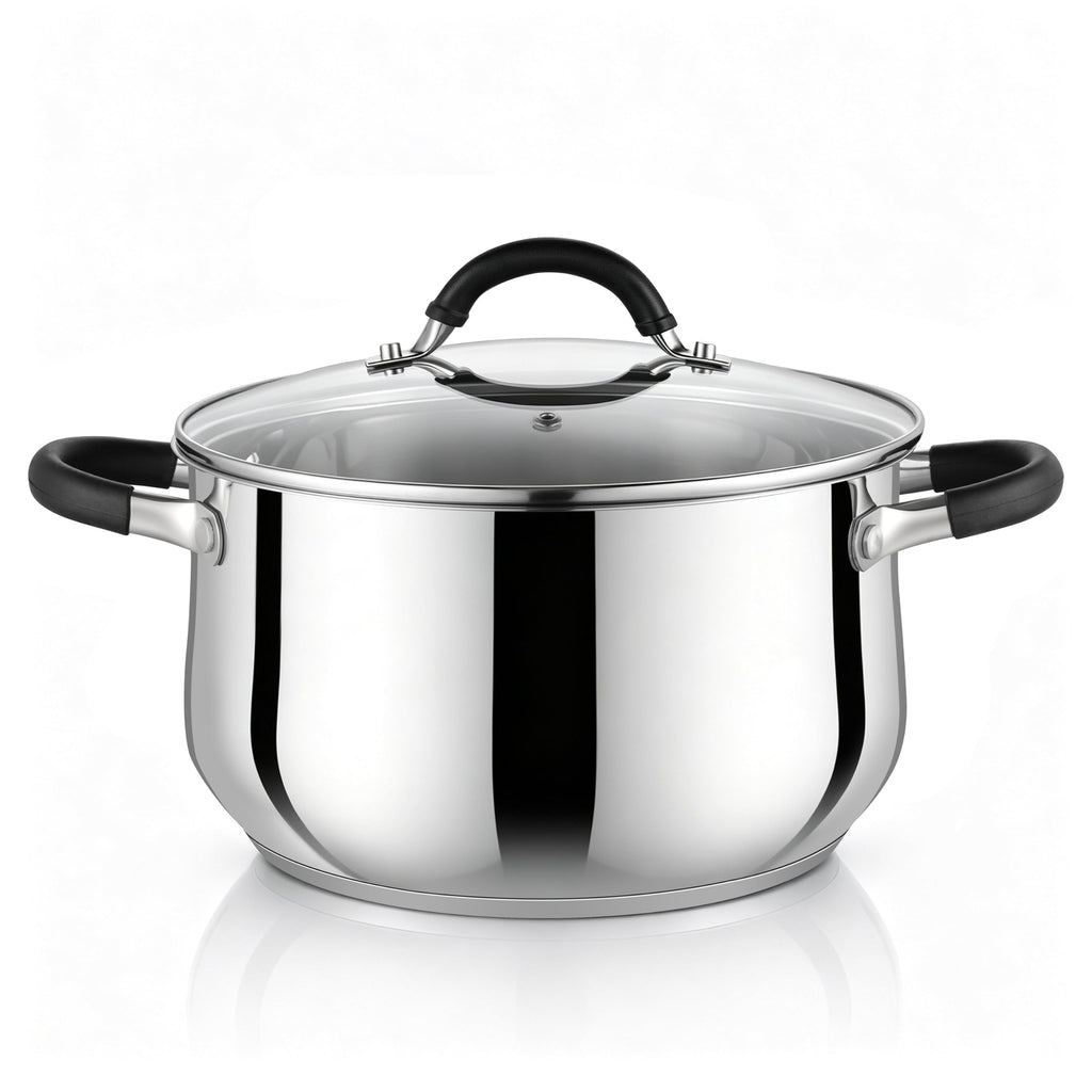 6 Quart Stainless Steel Induction Stock Pot with Lid V262