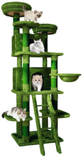70.87'' Cat Tree Tower with Scratching Post and Hanging Hammock R7379
