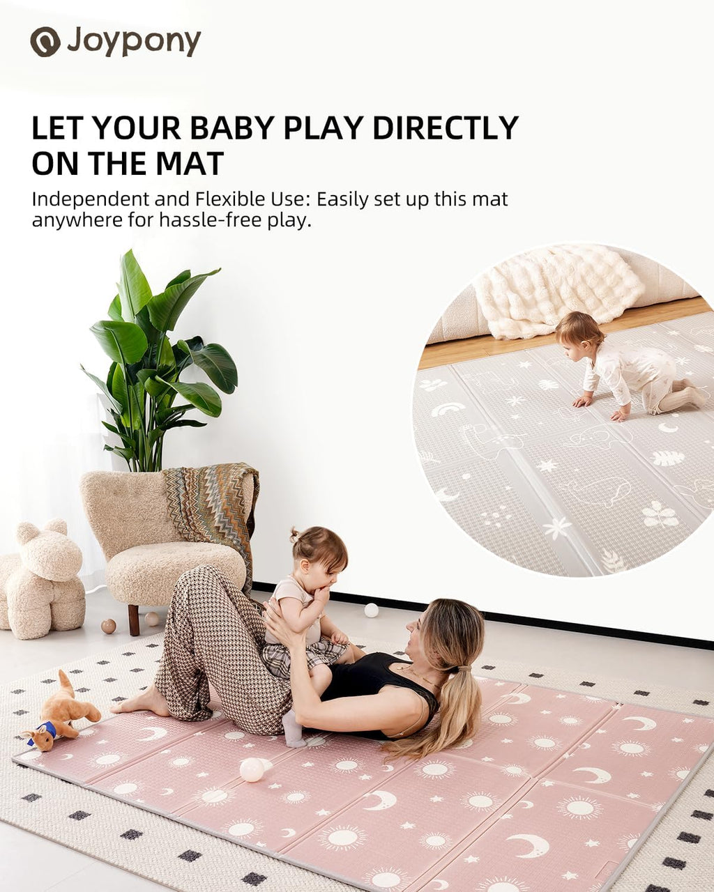 Baby Playpen with Mat 50x50 in Beige E395