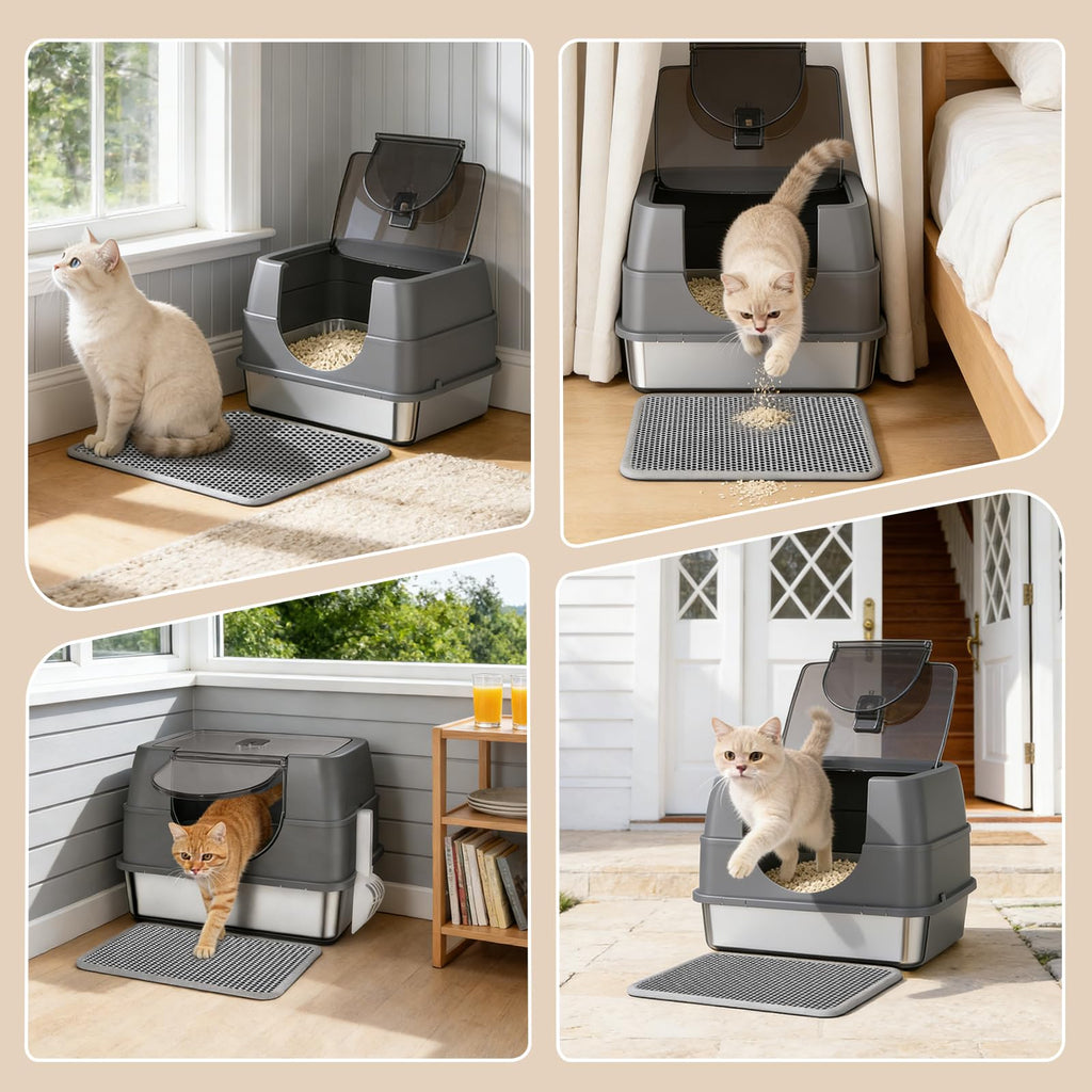 Stainless Steel Litter Box with Lid M22183