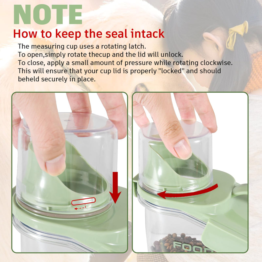 Airtight Pet Food Storage Container with Measuring Cups D6729