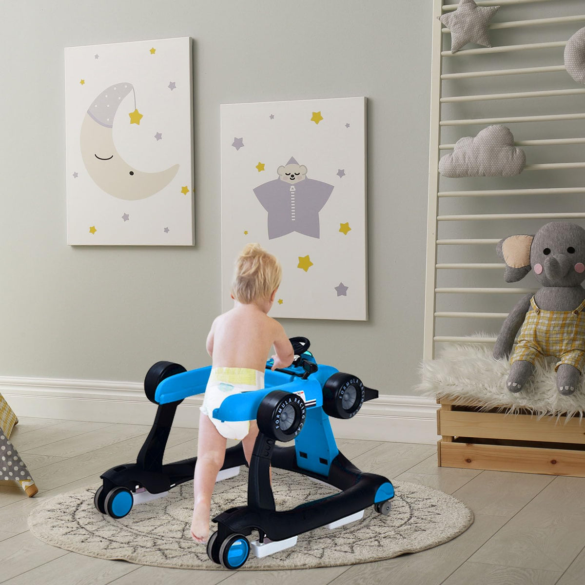 5-in-1 Foldable Baby Walker with Adjustable Height D51402