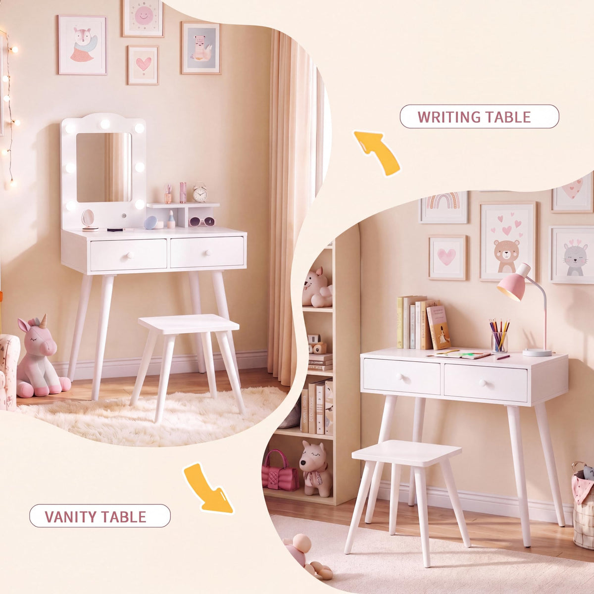 Kids Vanity and Chair Set Q2198