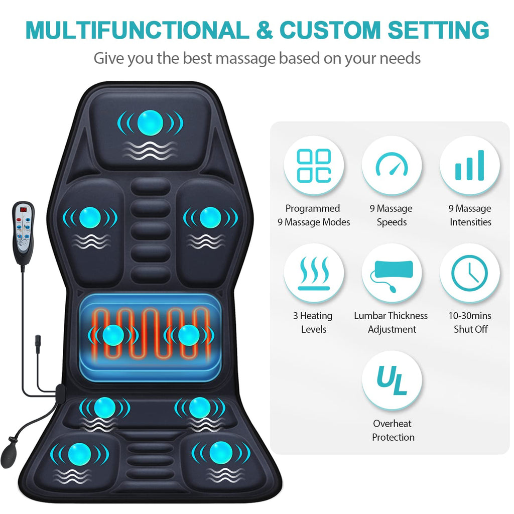 Heated Massage Seat Cushion Pad Q332