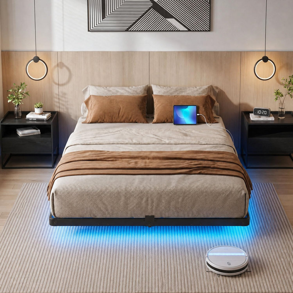 Full Floating Bed Frame with LED Lights D52016
