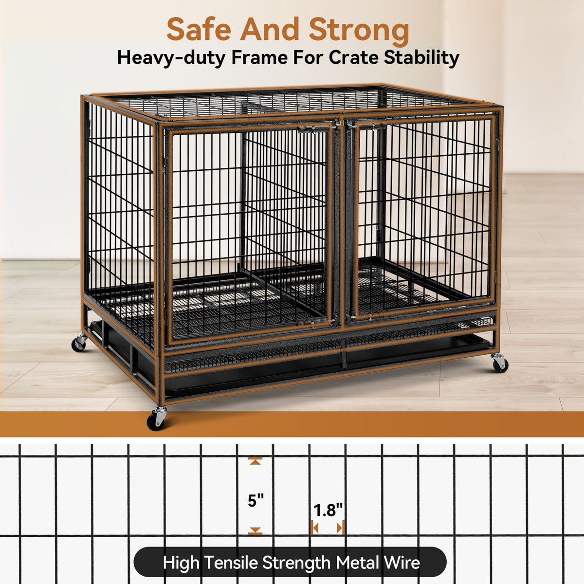 48 inch Wire Dog Crate with Divider V6944