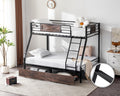 Twin Over Full Metal Bunk Bed with 2 Storage Drawers Z1068