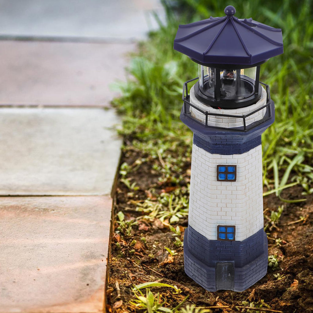 Solar Rotating Lighthouse Light Outdoor Waterproof Garden Decor X6026