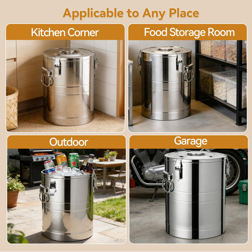 Stainless Steel Dog Food Storage Container with Scoop G900912