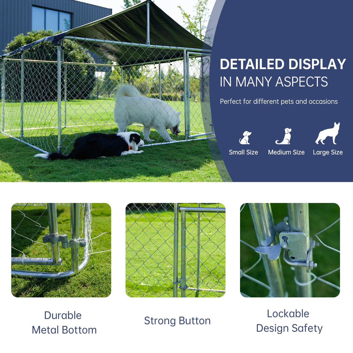Heavy Duty Steel Dog Kennel with Secure Lock G9024