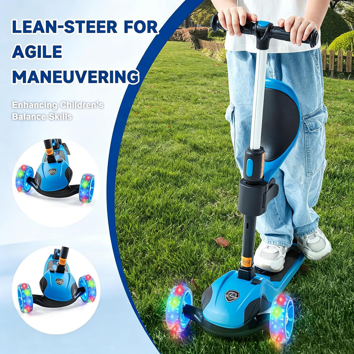 2-in-1 Folding 3 Wheel Kick Scooter N807310
