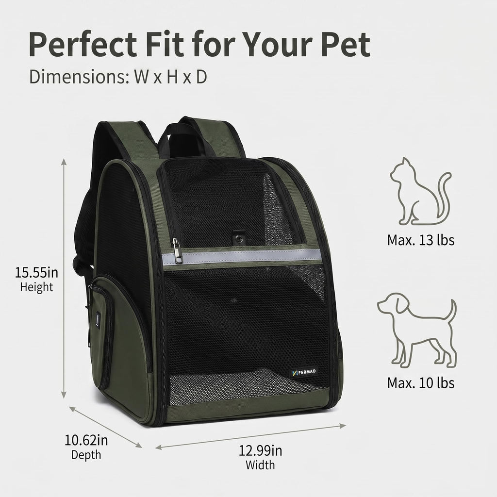 Cat Backpack Carrier Collapsible with Ventilated Mesh Z689