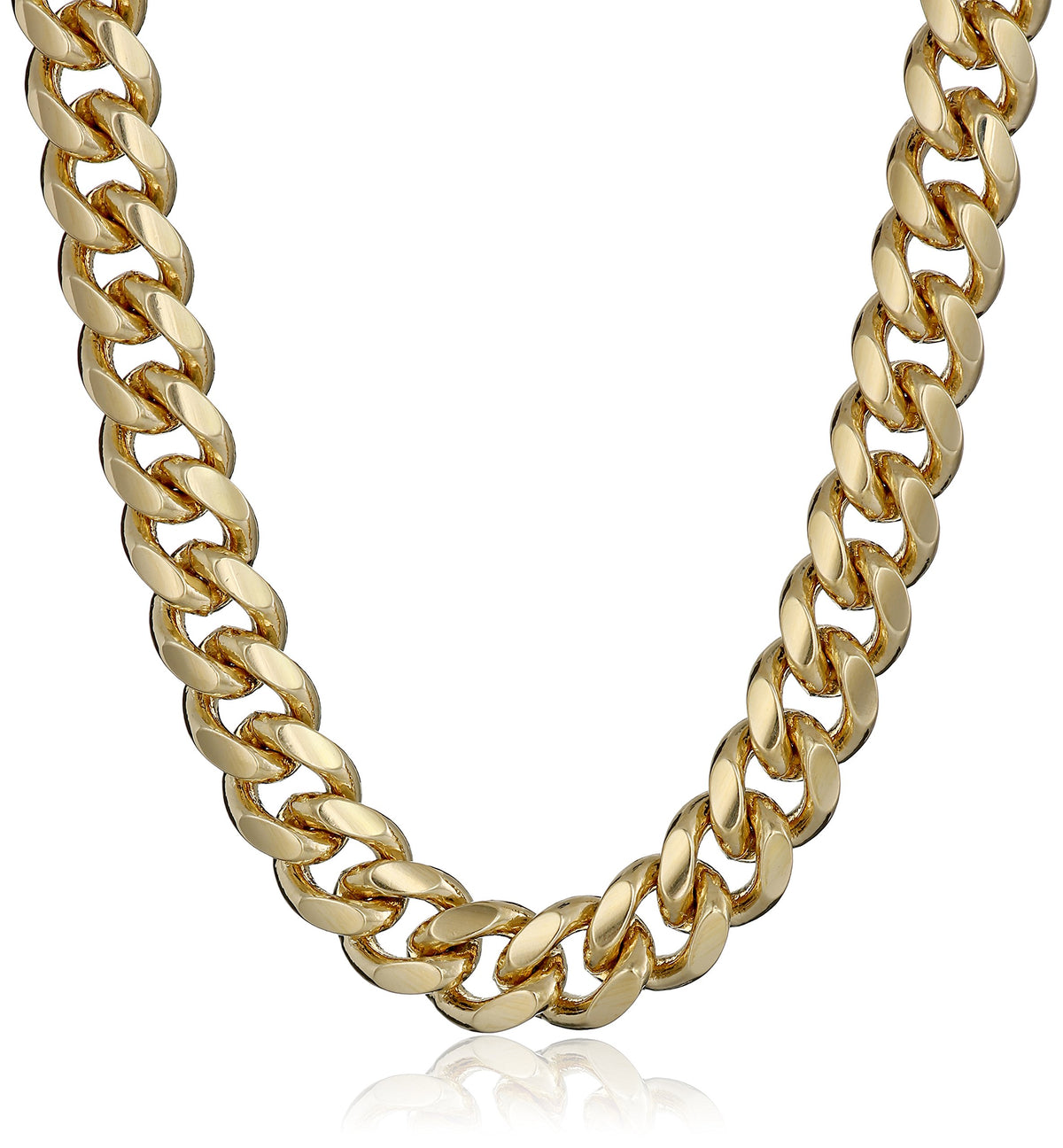 Men's 18K Gold Plated 6mm Cuban Curb Chain Link Necklace A933