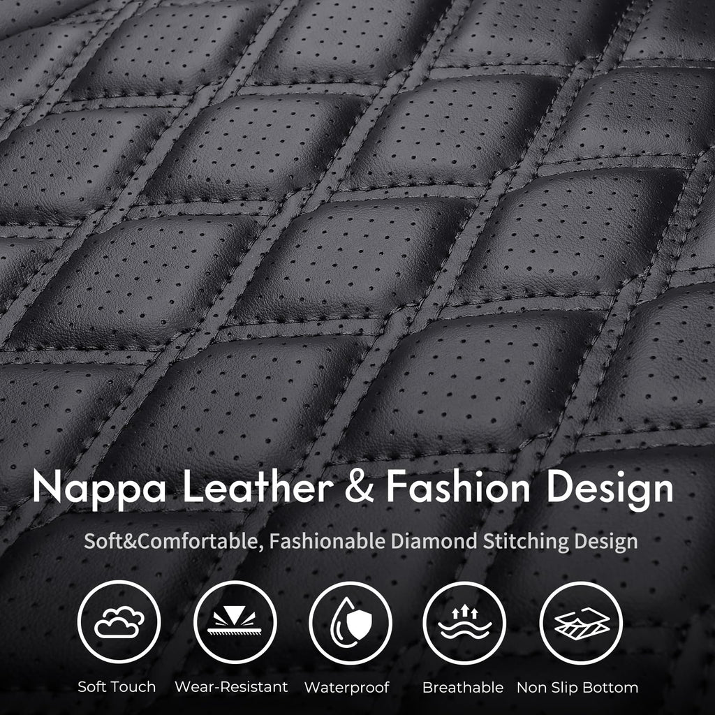 Leather Pickup Seat Cushion Cover Full Set Black N35969
