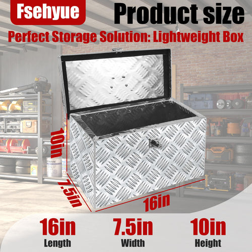 16 Inch Aluminum Waterproof Truck Tool Box with Lock and Keys X114126
