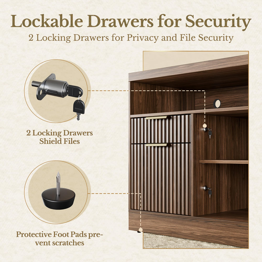2 Drawer File Cabinet with Lock Y463