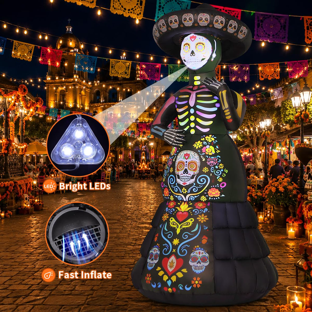 7.2FT Halloween Inflatable Ghost Bride with LED Lights Z392711