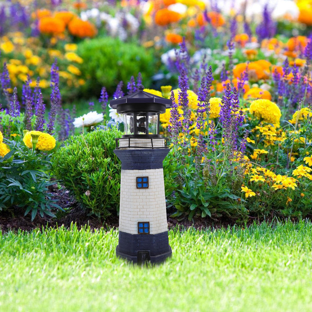 Solar Rotating Lighthouse Light Outdoor Waterproof Garden Decor X6026