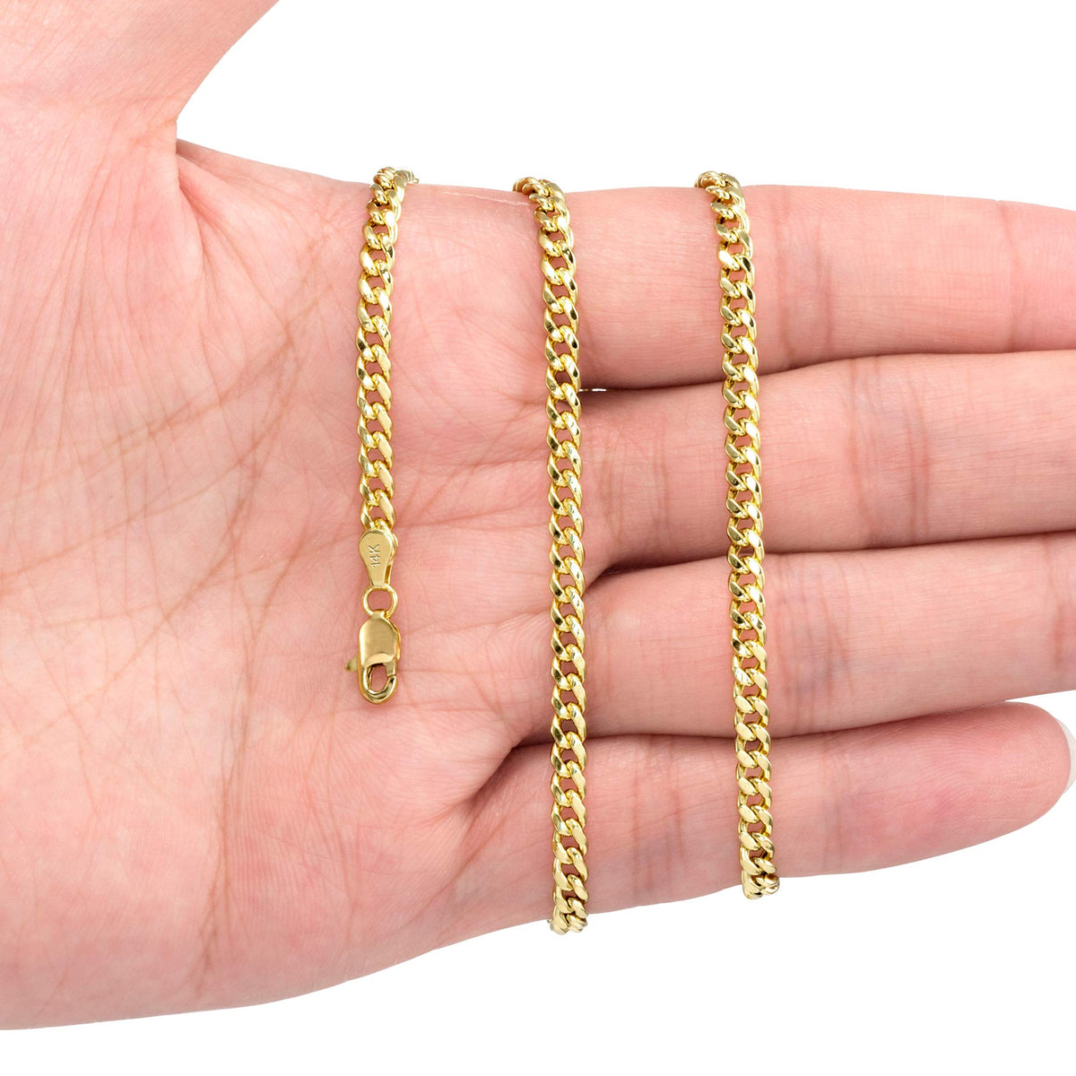 14K Yellow Gold Cuban Link Chain Necklace H7606