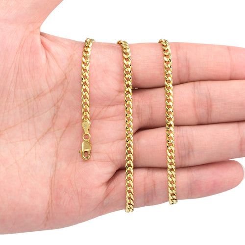 14K Yellow Gold Cuban Link Chain Necklace H7606