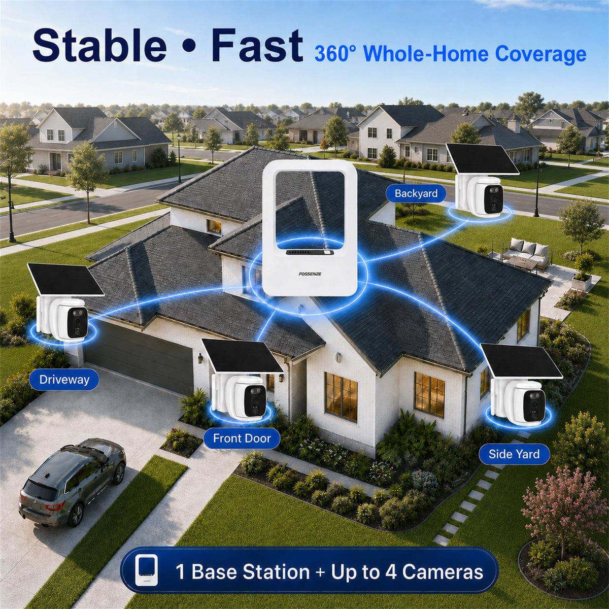 4 Pack Solar Security Cameras Wireless Outdoor 2K WiFi Camera System R630