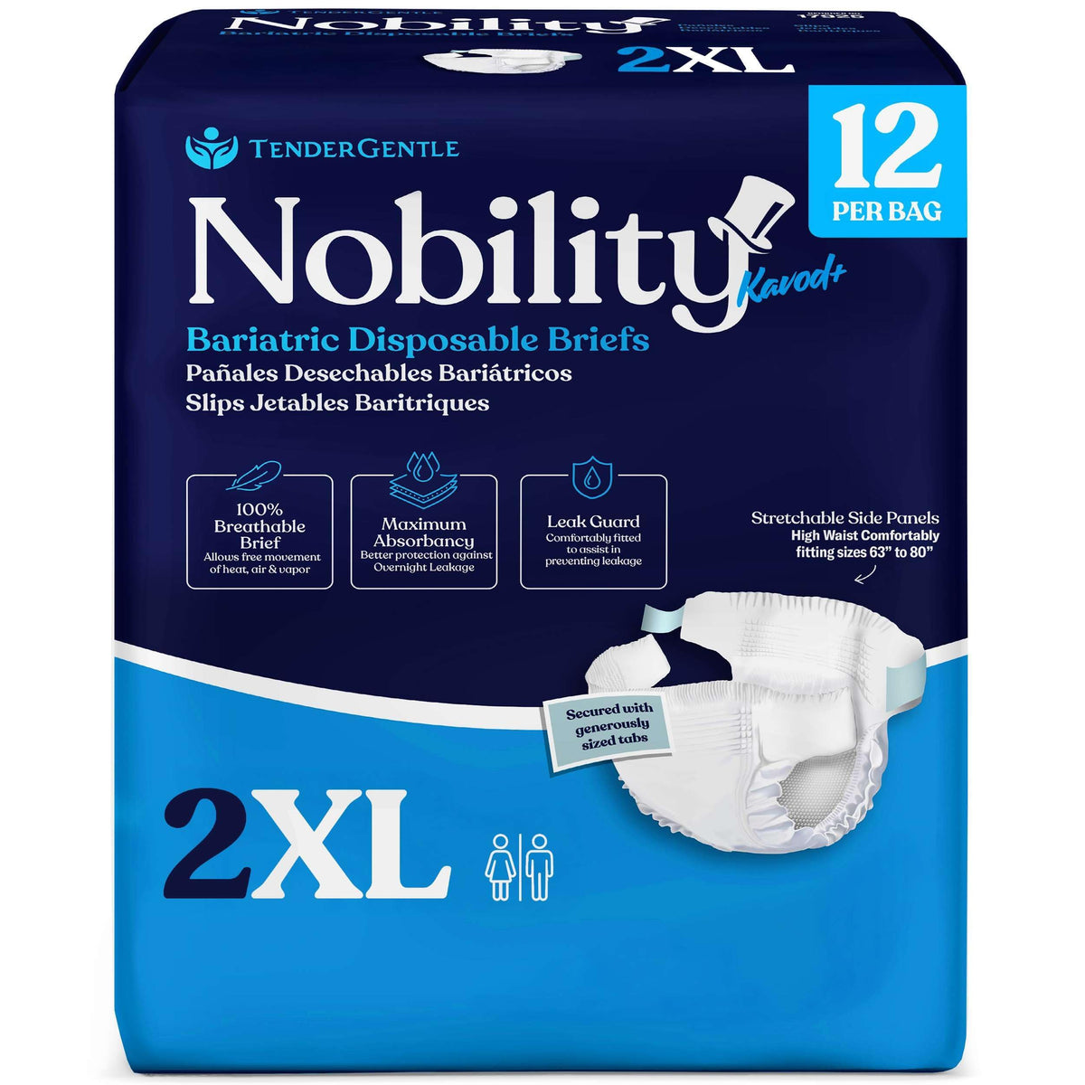 2XL Disposable Adult Diapers with Tabs C18517