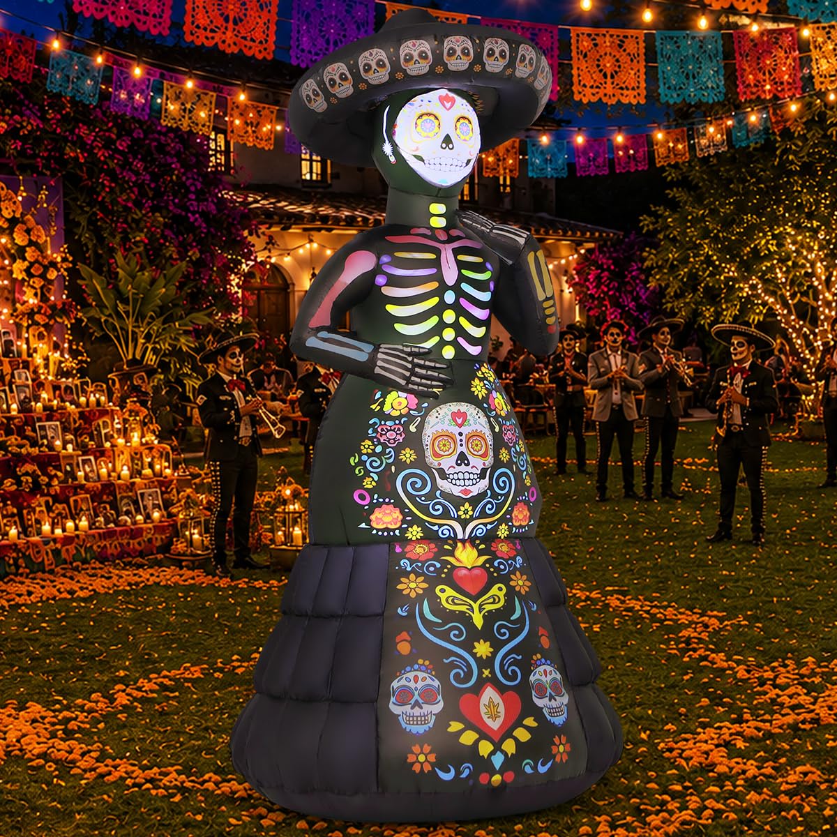 7.2FT Halloween Inflatable Ghost Bride with LED Lights Z392711