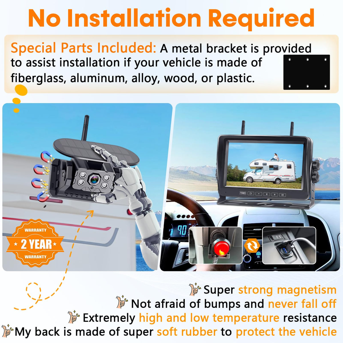 Wireless Backup Camera 7-Inch Magnetic HD 1080P G728