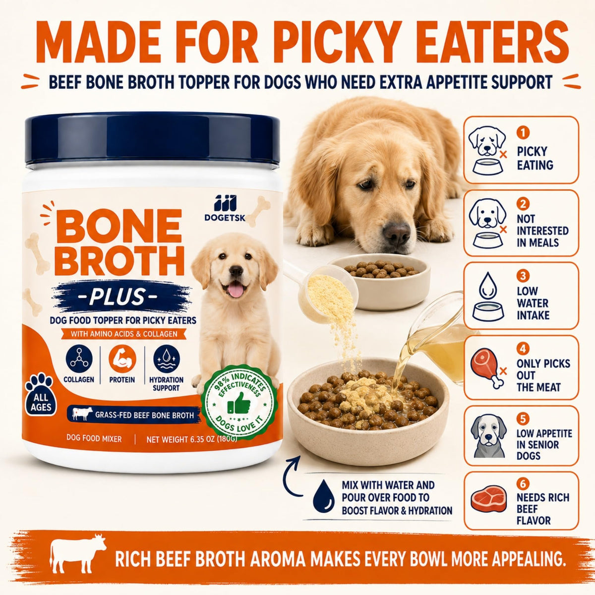 Doggy Nutritious Beef Bone Soup Supplement L46502