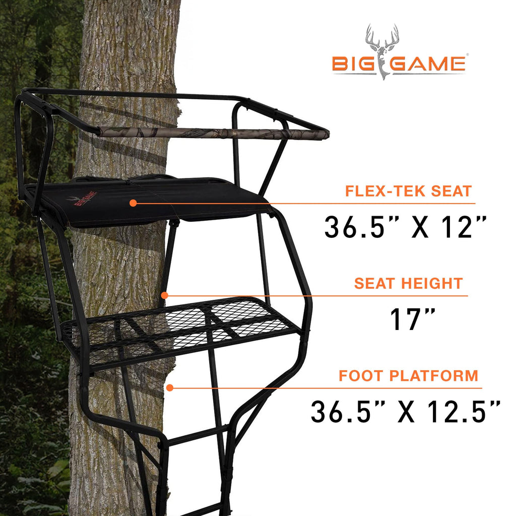 2 Person 18 Foot Tall Portable Hunting Tree Ladder Stand (2 Pack) B457765