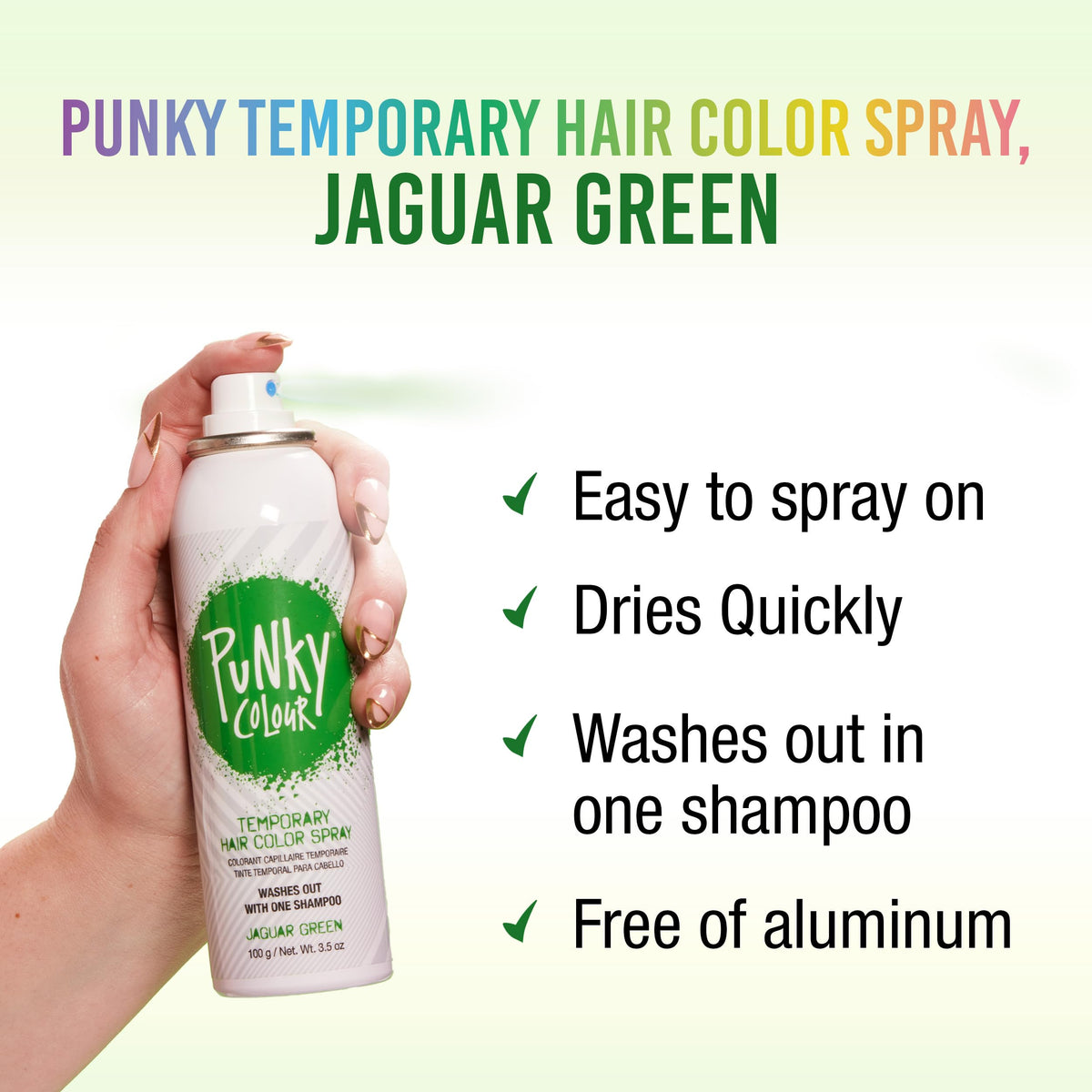 Jaguar Green Temporary Hair Color Spray 3.5 oz M760107